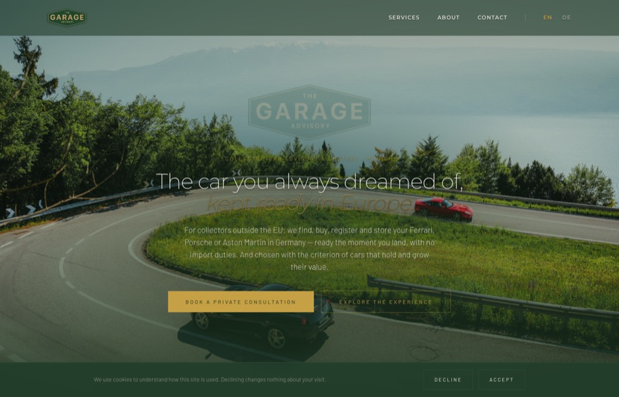 Sitio web de Garage Advisory